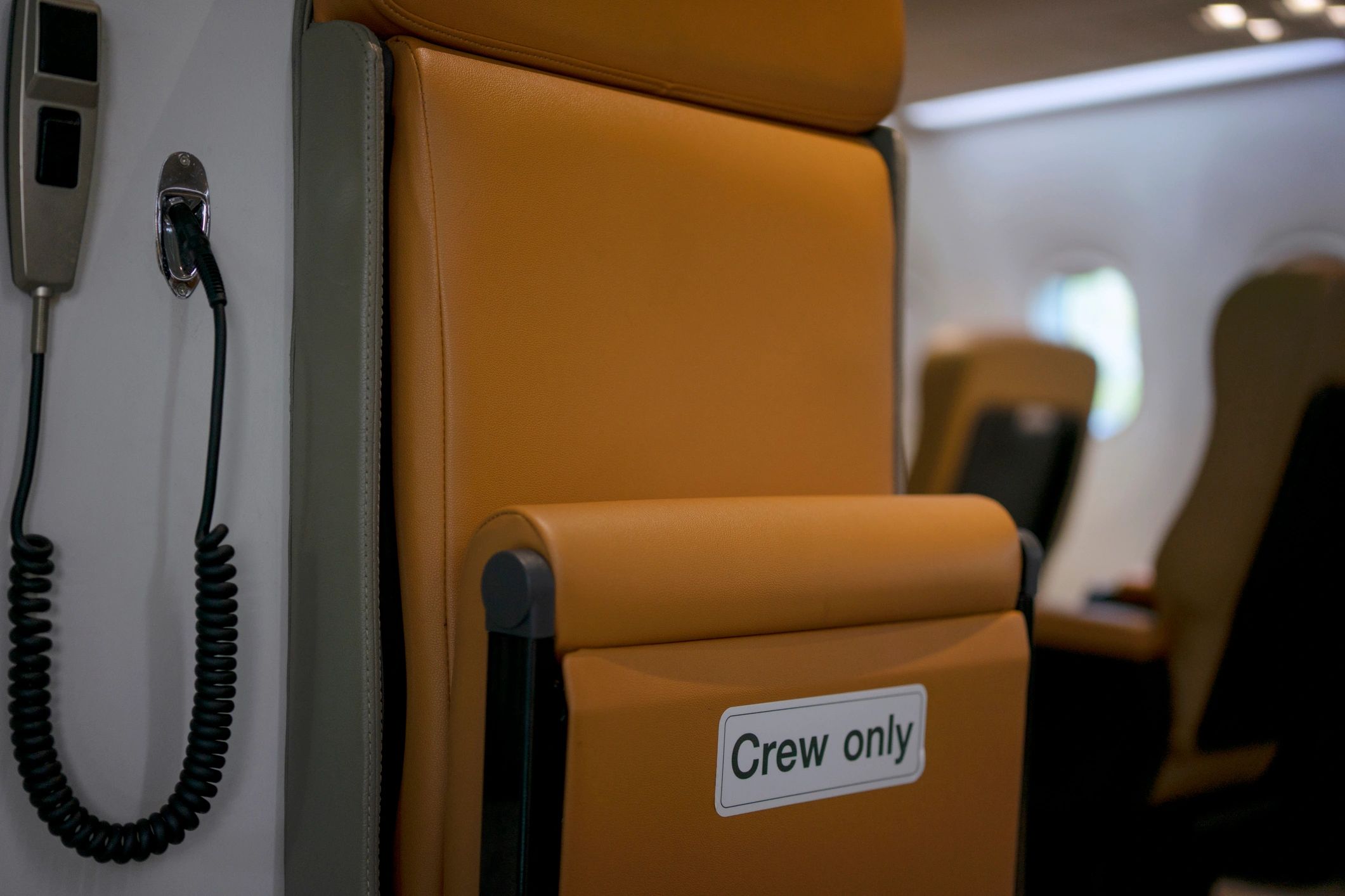 Premium passenger travel concept inside an aircraft cabin