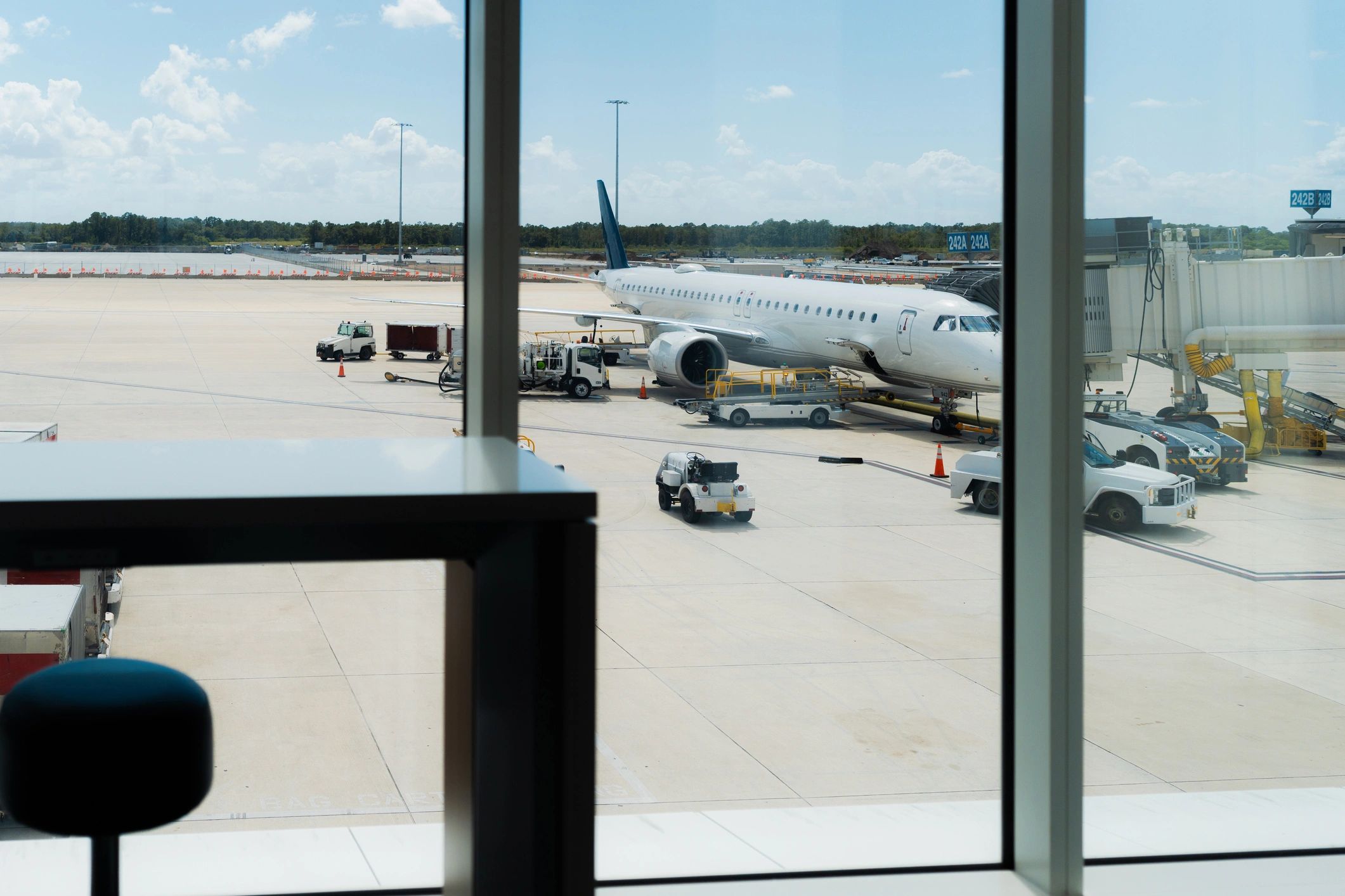 Airport terminal scene representing premium transfer services